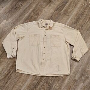 Vintage Banana Republic Shirt Mens XL Button Down 2 Pocket Tan 100% Cotton